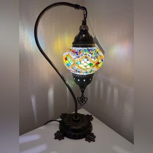 Handmade Stained Glass Mosaic Table Lamp Light Turkish